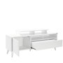Hanah Home Soporte de TV Tvr-511-Dd-1 Blanco, Tablero de Partículas Recubierto de Melamina, Mueble Salón Elegante y Moderno con Amplio Almacenamiento